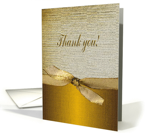 Thank You to Volunteer, Gold Ribbon on Textured Paper card (928975)