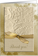 Thank You for the Referral, Gold Ribbon on Embossed Look Leaves card