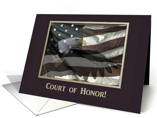 Flying Eagle with Flag, Eagle Scout Court of Honor card (930268)
