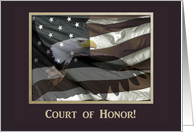 Flying Eagle with Flag, Eagle Scout Court of Honor card