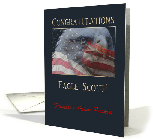 Eagle Scout Congratulations, Add Text, Eagle & Flag card (931177)