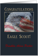Eagle Scout Congratulations, Add Text, Eagle & Flag card