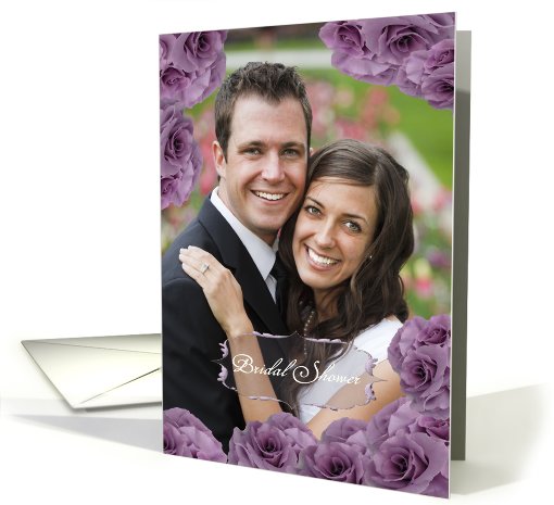 Bridal Shower Photo Card, Purple Roses card (932535)