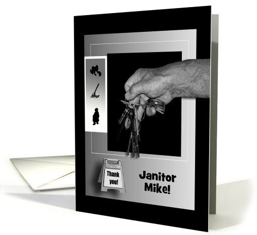 Thank You Janitor, Hand Holding Keys in Black and Silver,... (937400)