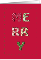 Merry Quilted with Stitches on Red card