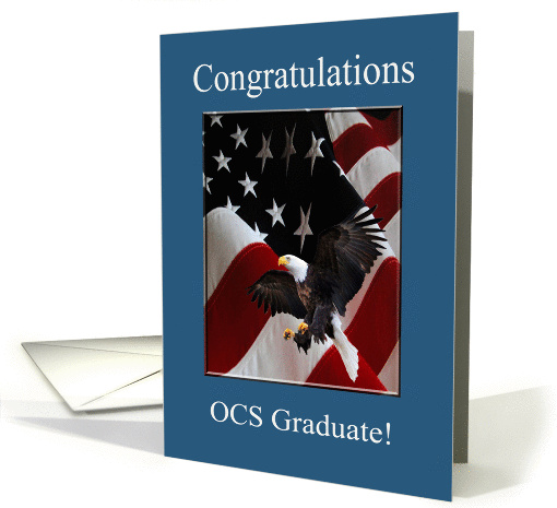 Officer Candidate School Graduation Congratulations, Eagle & Flag card