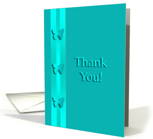 Thank You for the Referal, Three Aqua Green Butterflies card (943180)