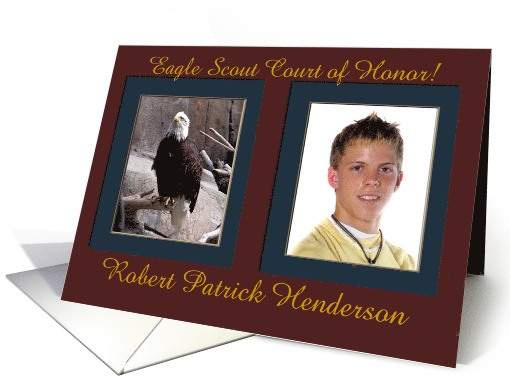 Photo Card, Eagle Scout Award Invitation, Eagle on Log card (943357)