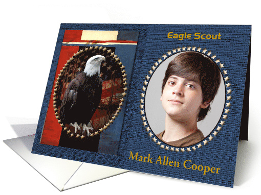Photo Card, Eagle Scout Award Invitation, Proud Eagle & Stars card