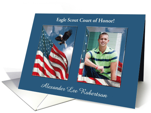 Photo Card, Eagle Scout Award Ceremony, Invitation, Soaring Eagle card