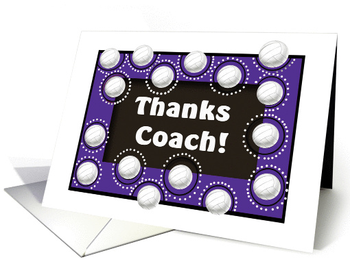 Thank You Volleyball Coach, Volleyballs, Purple card (945441)