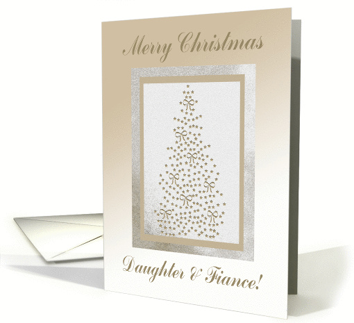 Merry Christmas Daughter & Fiance, Bows and Stars Tree card (979421)
