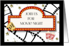 Movie Marquee, Movie Night Invitation card