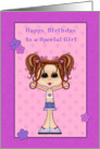 Cute Brunette Teen, Happy Birthday card