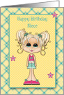 For Niece Happy Birthday Cute BlondeTeen card