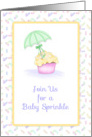 Cupcake, Umbrella, Baby Sprinkle Invitation card