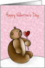 Cute Bear, Heart Lollipop, Valentine’s Day card