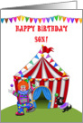 Juggling Clown, Circus Tent, Son Birthday Greeting card