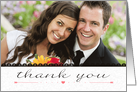 Thank You Text with Heart Wedding Photo Card