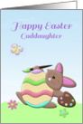 Easter Bunny, Painting Egg, Happy Easter Goddaughter Greeting card