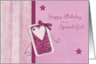 Magenta Sparkle Tag, Special Girl, Birthday Greeting card