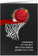 Basketball and Net, Birthday for Grandson card