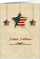 Happy Holidays, Patriotic Stars card