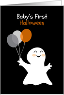 Baby’s First Halloween, Ghost with Balloons card