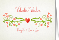 Daughter and Son in Law Valentine’s Day Scrolled Hearts card