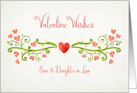 Son and Daughter in Law Valentine’s Day Scrolled Hearts card