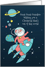 For Great Great Grandson Santa in Outer Space with Rocket card