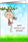 For Girl Fourth of July Birthday card