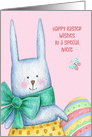 For Niece Easter Bunny with Decorated Egg card
