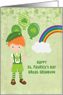 For Great Grandson St. Patrick’s Day Boy with Balloons card