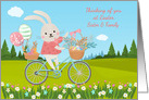 For Sister and Family Easter Bunny On Bicycle in Spring card