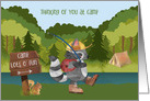 Thinking of You at Camp Racoon Outdoor Scene card