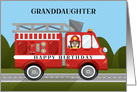 For Granddaughter Firetruck Birthday card