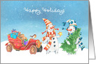 Holiday Snowpeople Pals Winter Scene card