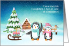 For Daughter & Son in Law Christmas Winter Penguins card
