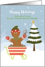 Customize Happy Holidays from Landscaper with Jolly Gingerbread card