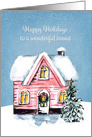 Happy Holidays for Tenant with Pink House card