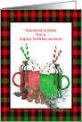 Hot Cocoa, Gingerbread and Holiday Plaid card