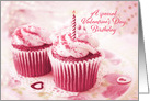 Birthday on Valentine’s Day Pink Cupcakes card