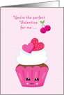 Perfect Valentine with Pink Cupcake card
