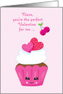 For Niece Perfect Valentine with Pink Cupcake card