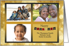 Festive Gold New Year Multiple Photos card