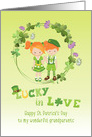 For Grandparents St. Patricks Day Clover Wreath and Cute Couple card