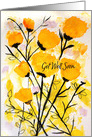 Get Well Soon Abstract Watercolor Yellow Floral card
