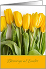 Yellow Tulips Blessings at Easter card
