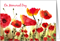 Memorial Day Watercolor Red Poppies card